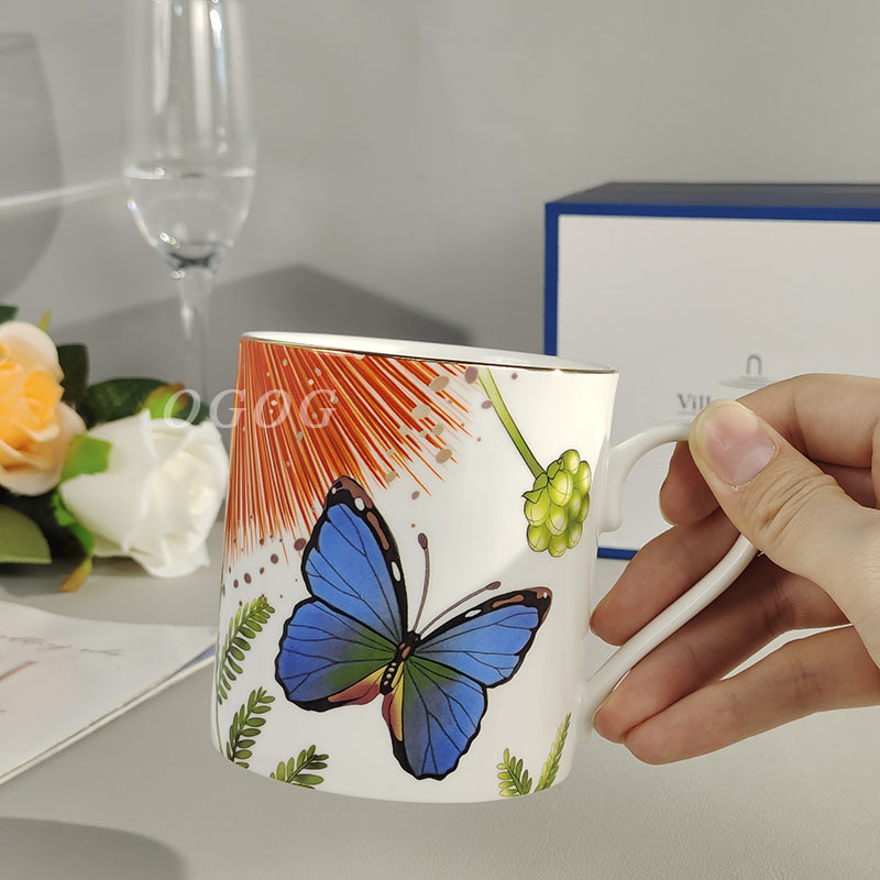 Alemania Wbao City Rainforest serie de tazas de óseo de porcelana de viento moderno simple taza de oficina de agua doméstica