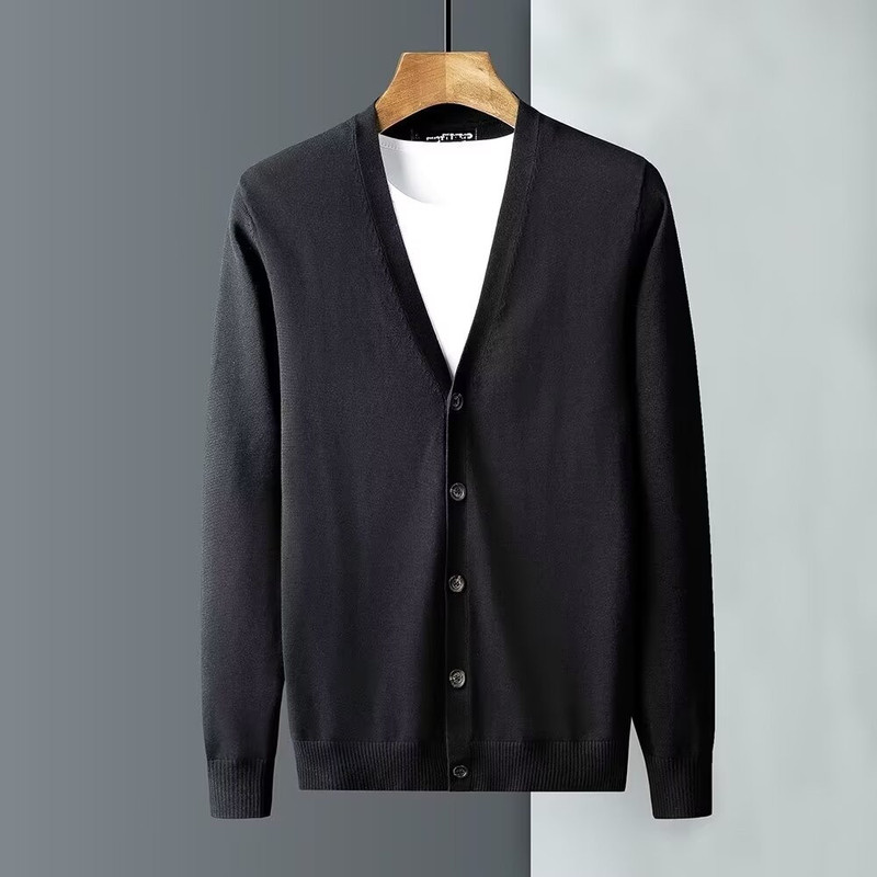 Hong Kong Style Trendy Korean Style Fashion Sweater Cardigan Men's 2024 Spring Autumn Winter Simple Casual All-match Sweater Trendy Brand