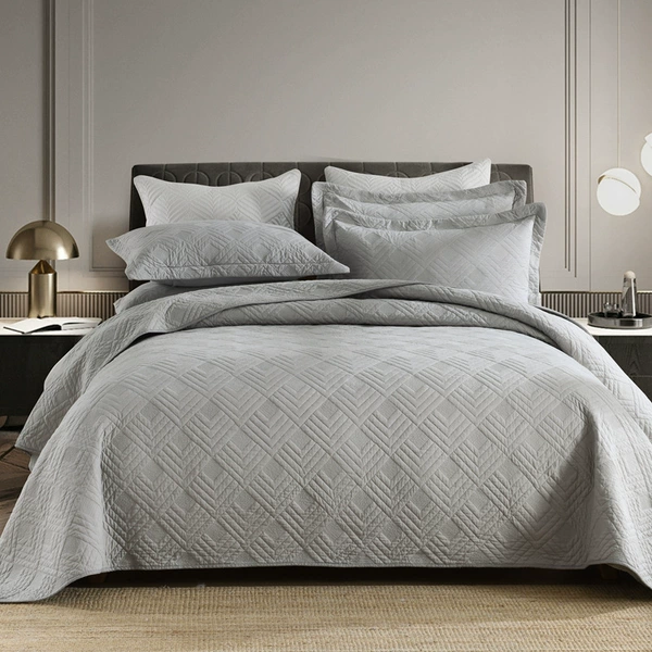 New square grid embroidery-light gray