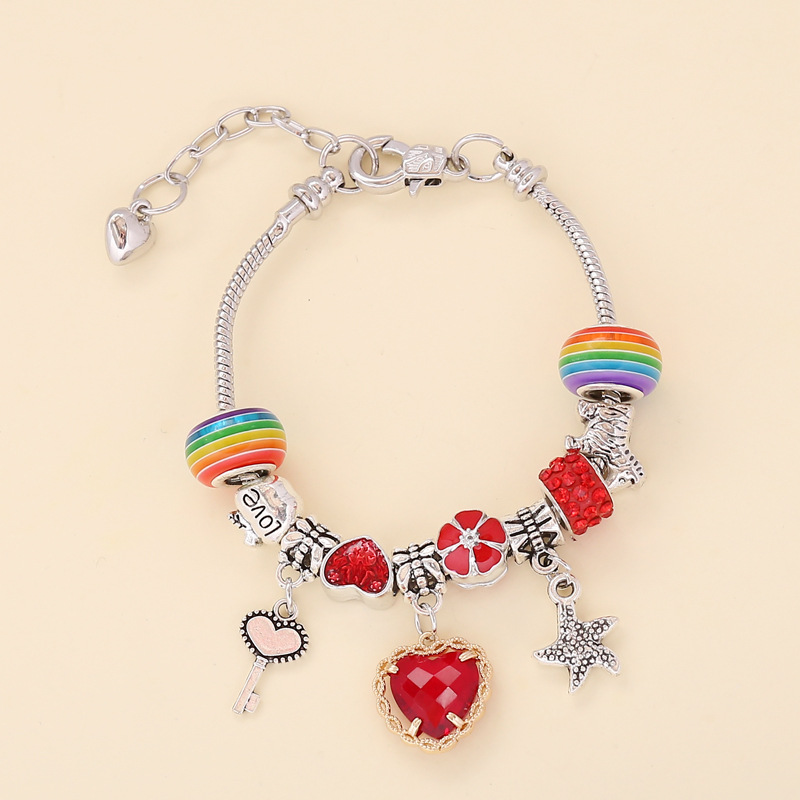 Wholesale Jewelry Fashion Heart-shaped Crystal Pendant Bracelet Nihaojewelry display picture 7