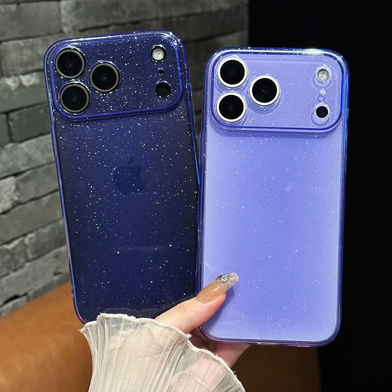 iPhone17promax 高透明グリッター携帯電話ケース Apple 16pm 透明超薄型 15 オールインクルーシブ保護カバーに適しています。|undefined