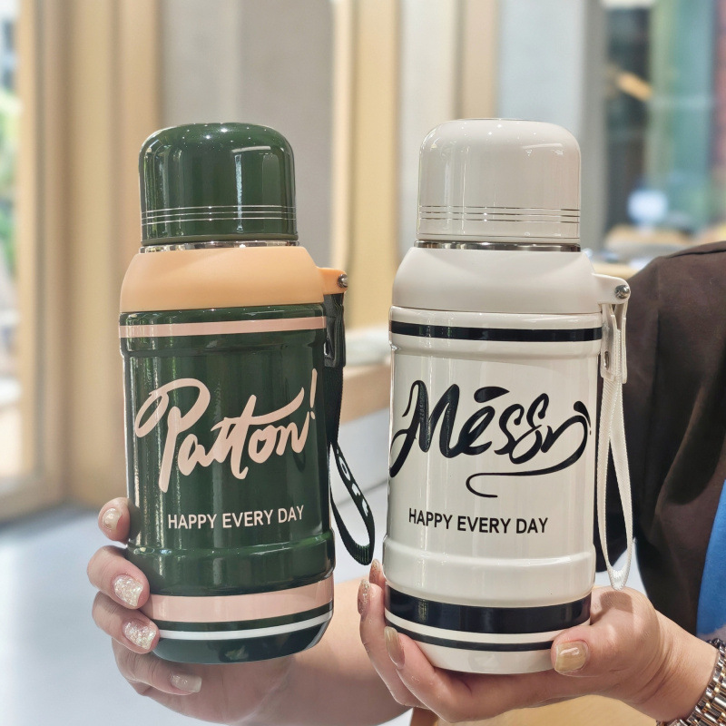 时尚运动吊带保温杯情侣不锈钢真空杯子精美礼品水杯学生杯子批发