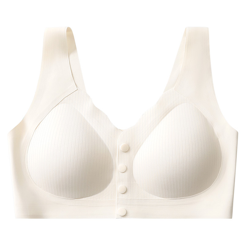 Ropa interior para madres, sujetador de chaleco con hebilla delantera delgada de verano para mujeres de mediana edad y ancianos, sujetador sin anillo de acero