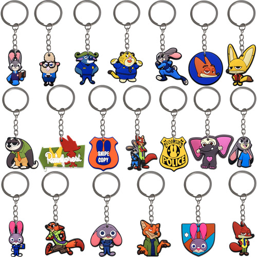 Crazy Animal City 20 key chains gift key chain accessories diy schoolbag pendant pvc soft rubber bag accessories