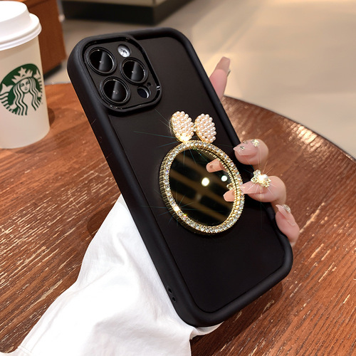 Suitable for iPhone 15 Promax mobile phone case, all-inclusive mirror, new Apple 14 protective cover, female advanced 13 silicone