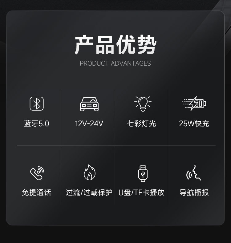 Bluetooth Car MP3 Player FM Transmitter USB Charger QC3.0