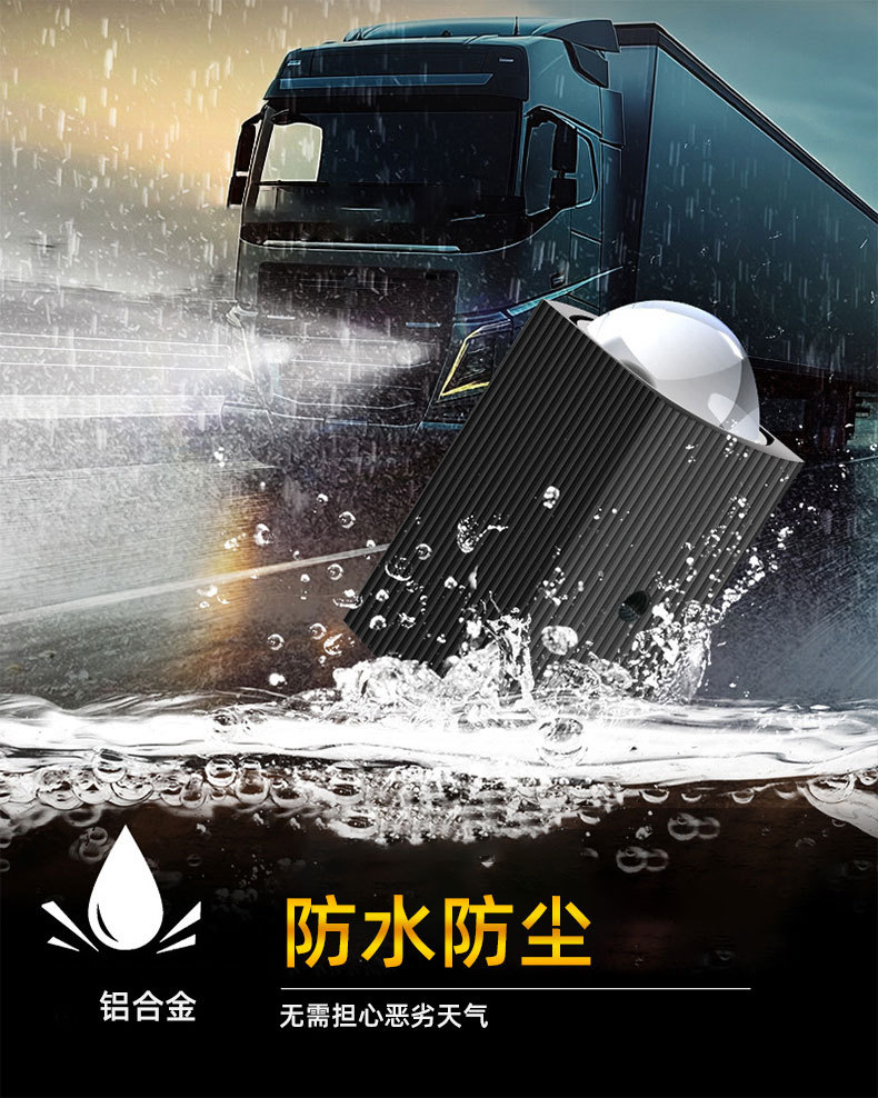 High brightness car LED front fog lamp grid spotlight white yellow two-color motorcycle daytime running light warning light