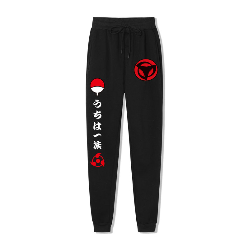 Naruto Sasuke Uchiha Family Emblem Autumn and Winter Casual Pants Sweatpants Men's and Women's Straight Pants Sports Pants Leggings