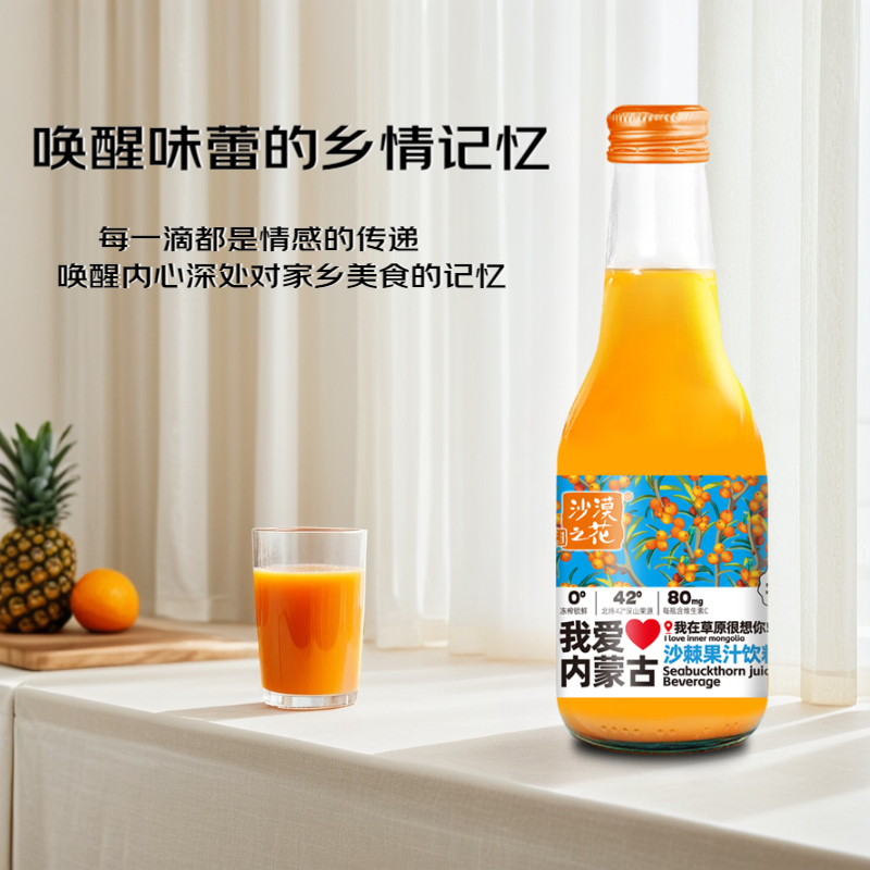 沙棘汁饮料我爱内蒙古特产沙棘果汁饮料酸甜爽口果汁饮品