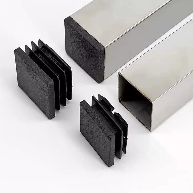 Tapón cuadrado para tubo de acero inoxidable, tapón rectangular para estante de mesa y silla, tapón para tubo hueco, tapón de goma, tapón cuadrado de plástico, tapa final.