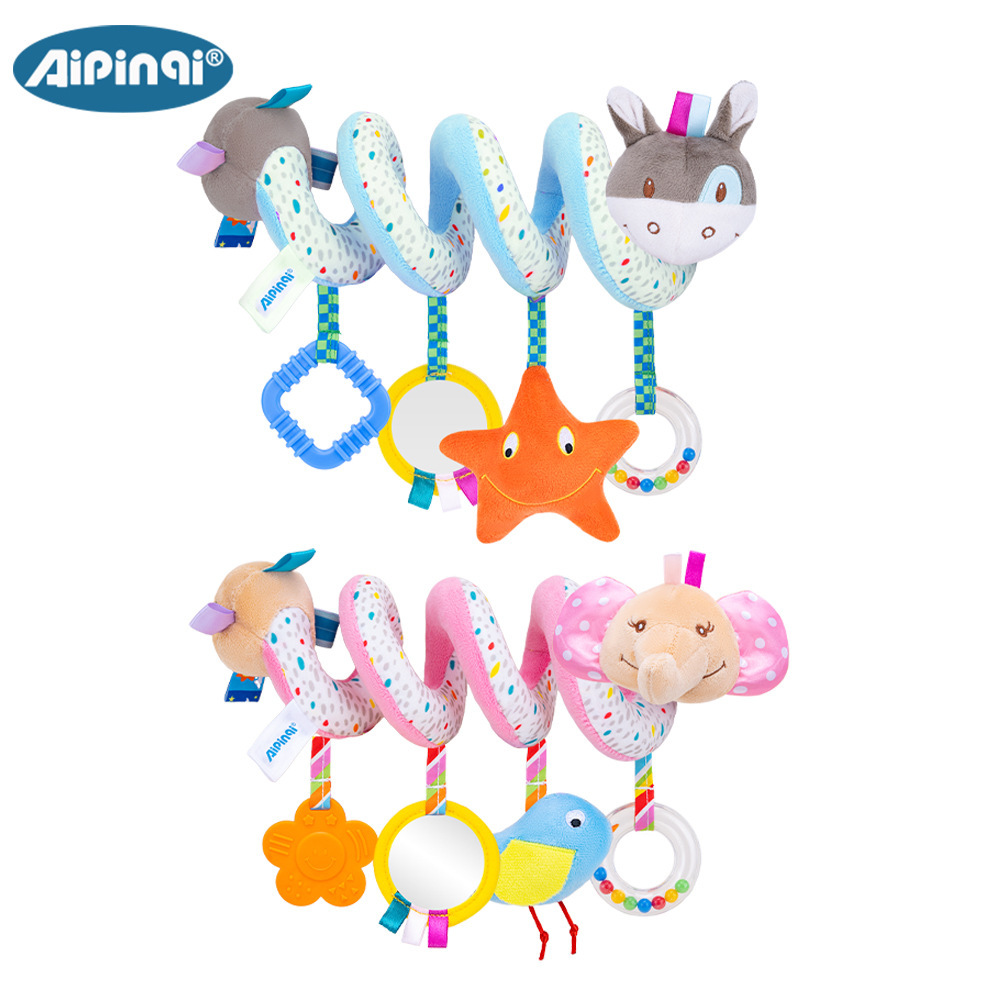 Aipinqi bebé elefante cama bobinado colgante infantil animal cama bobinado con campana espejo coche bobinado juguete