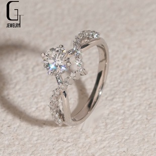 Platinum Pt950 Women's High-End Diamond Ring 60 Points Cultured Diamond Accessible Luxury Proposal Ring Source Manufacturer One Piece Dropshipping