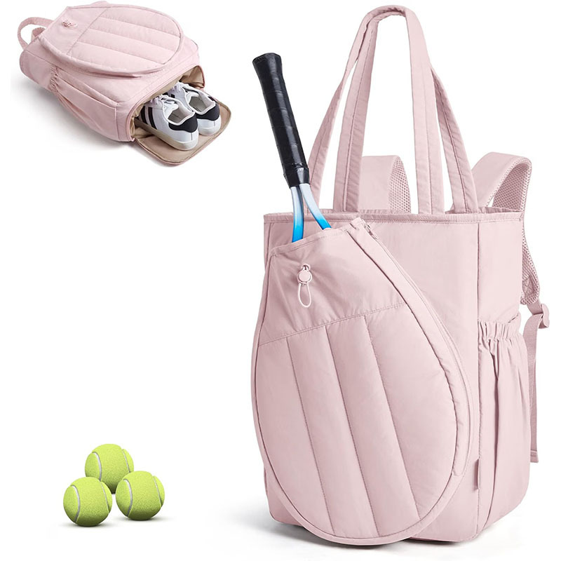 Cross-border Amazon new tote bag, portable outdoor tennis backpack, casual and stylish pickleball backpack with a shoe compartment