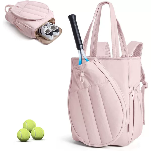 Cross-border Amazon new tote bag, portable outdoor tennis backpack, casual and stylish pickleball backpack with a shoe compartment