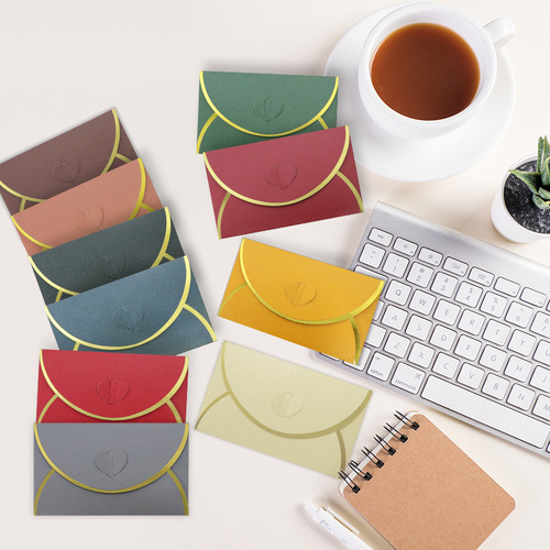 Pearlescent paper gold edge envelope custom printing and production membership card cover hot stamping logo invitation letter business high-end envelope