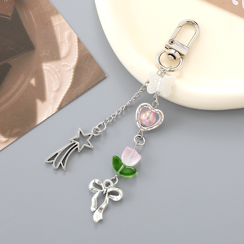 Ins nuevo arco acrílico llavero colgante personalidad DIY bolso colgante auriculares colgante joyas