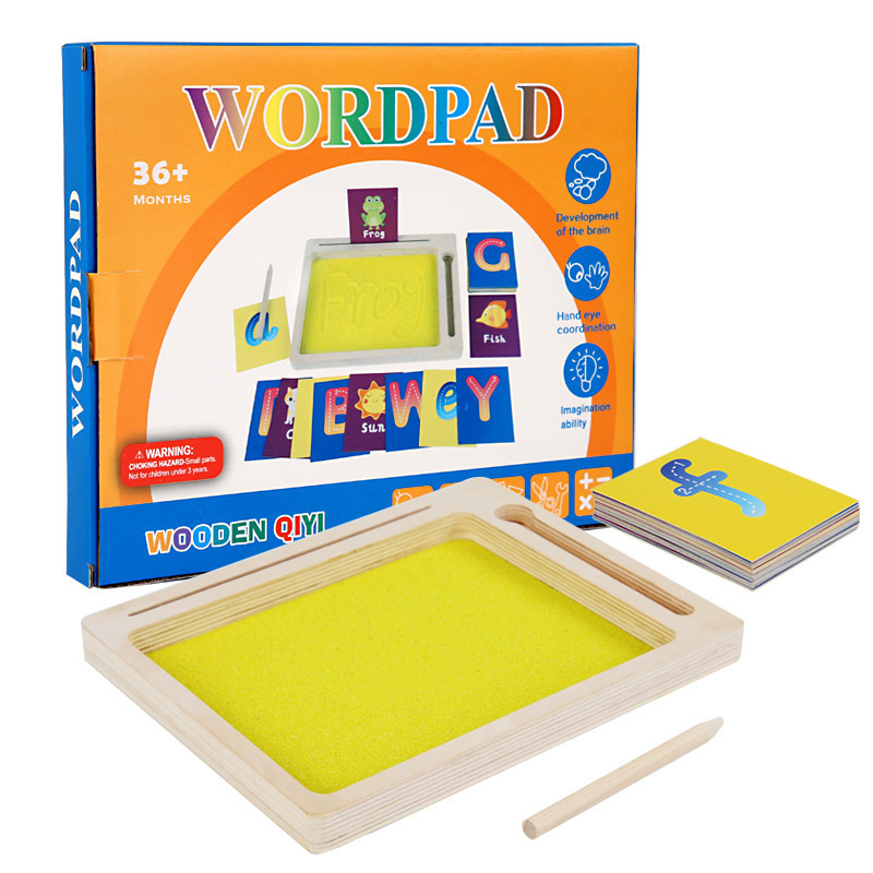 子供の DIY モンテッソーリ早期教育ライティングとペイントボード 3-6 歳のおもちゃ幼稚園教育デスクトップ砂書道絵画スクレーピングサンドボックス|undefined