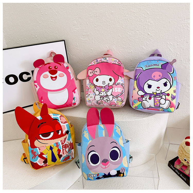 The new 2024 Kuromi kindergarten backpack is cute and cartoonized. It's a lightweight schoolbag and a cute snack bag for kids undefined