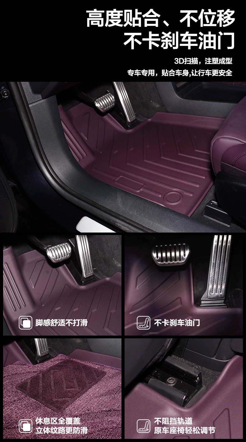 Suitable for 24-25 Models of Xiaomi Su7, Original Car Color Interior Floor Mats, Environmentally Friendly Tpe Car Floor Mats, Trunk Mat, Dropshipping