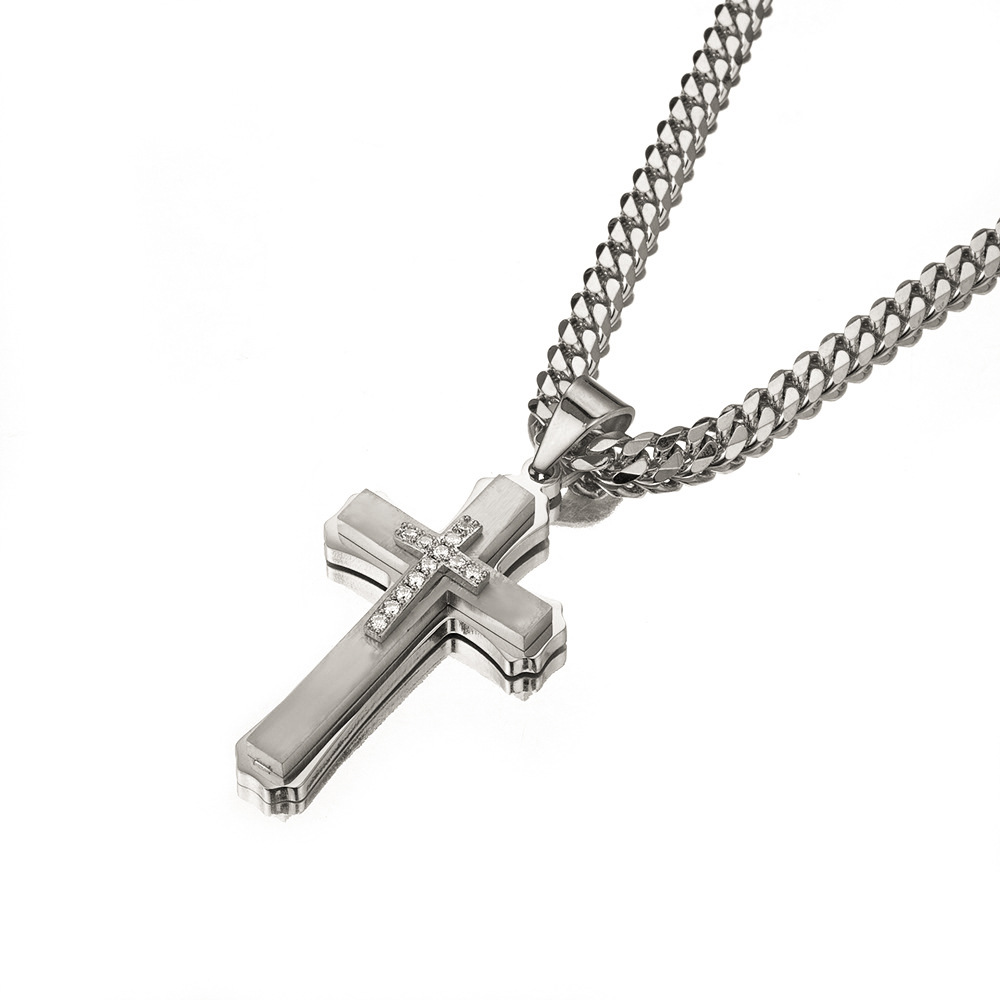 20g Weight 304 Stainless Steel Pendant Material Zircon Inlay Material Pendant Necklace Classification 304 Stainless Steel Chain Material 1 Piece Quantity Holiday, Daily Occasion 304 Stainless Steel Material Cross Pattern Unisex Gender Inlay Design Basic, Modern Style, Classic Style Style Basic Modern Style Classic Style Cross 304 Stainless Steel Inlay Zircon Unisex Pendant Necklace 4