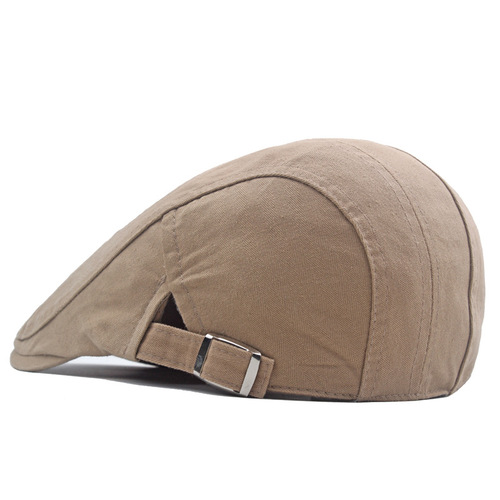 Beret men's cotton hat British retro progressive hat thin newsboy hat monochrome sun hat foreign trade hat