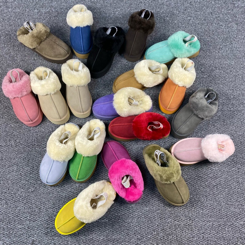 Cross-Border Foreign Trade Elastic Band Slippers for Women, Thick-Soled Snow Boots, Closed-Toe Half-Slip Cotton Shoes, Large Size Outdoor Furry Slippers Cross-Border Foreign Trade Elastic Band Slippers for Women, Thick-Soled Snow Boots, Closed-Toe Half-Slip Cotton Shoes, Large Size Outdoor Furry Slippers