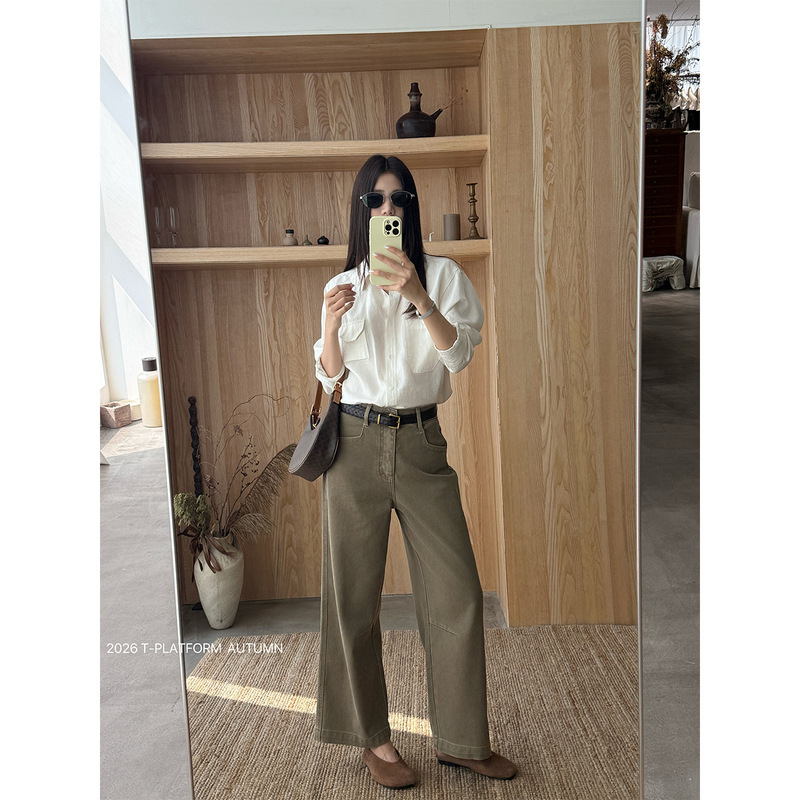 T-PLATFORM2026 Autumn High-Intelligence Nine-Point Slightly Stretchy Jeans Minimalist Versatile Slimming Straight-Leg Pants 5013 T-PLATFORM2026 Autumn High-Intelligence Nine-Point Slightly Stretchy Jeans Minimalist Versatile Slimming Straight-Leg Pants 5013