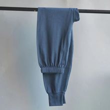 中年男士秋裤涤棉纯色棉毛裤中老年线裤秋冬保暖裤男装宽松打底裤
