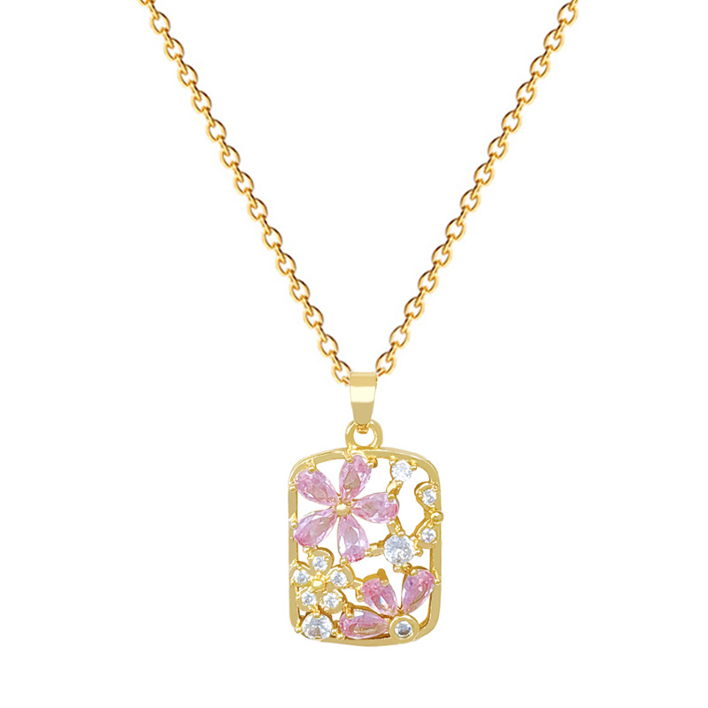 Gorgeous Square Diamond Necklace For Women Elegant Titanium Steel_voghion.com