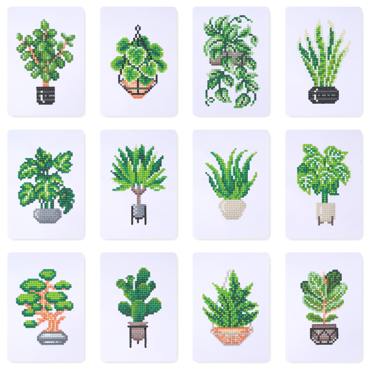 Ventas transfronterizas calientes de 5D Diamante DIY5 * 7 pulgadas marco de fotos verde decoración doméstica serie de plantas interiores