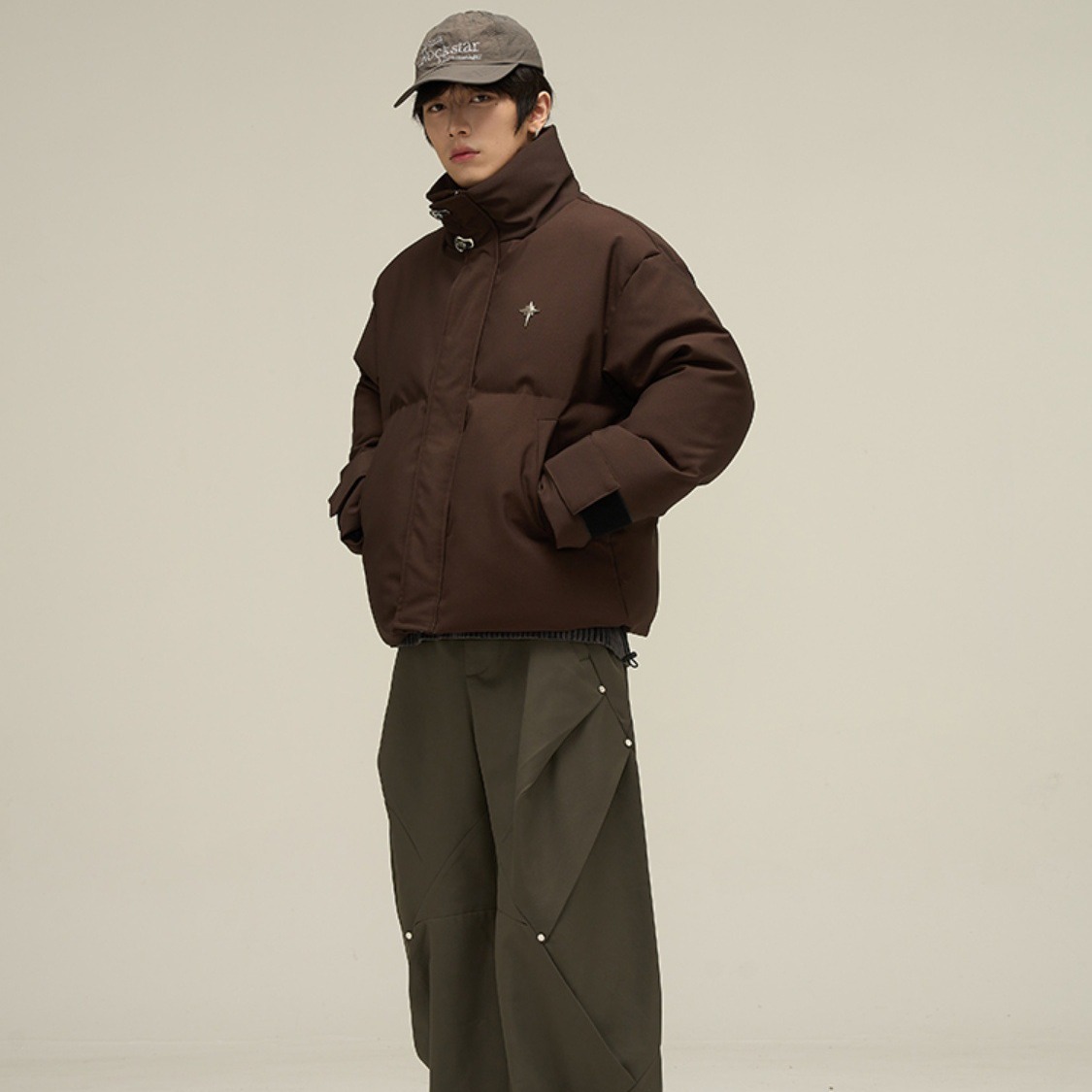 아메리칸 스타일 레트로 다운 코튼 패딩 재킷 남자 겨울 트렌디 브랜드 슈페리어 재킷 두꺼운 따뜻한 칼라 코튼 패딩 재킷