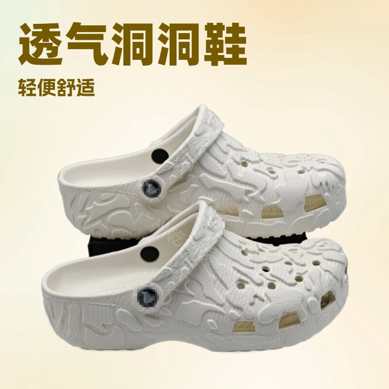 2024 New Men's and Women's Map Croc Shoes Breathable Anti-Slip Summer Casual Versatile Sandals
