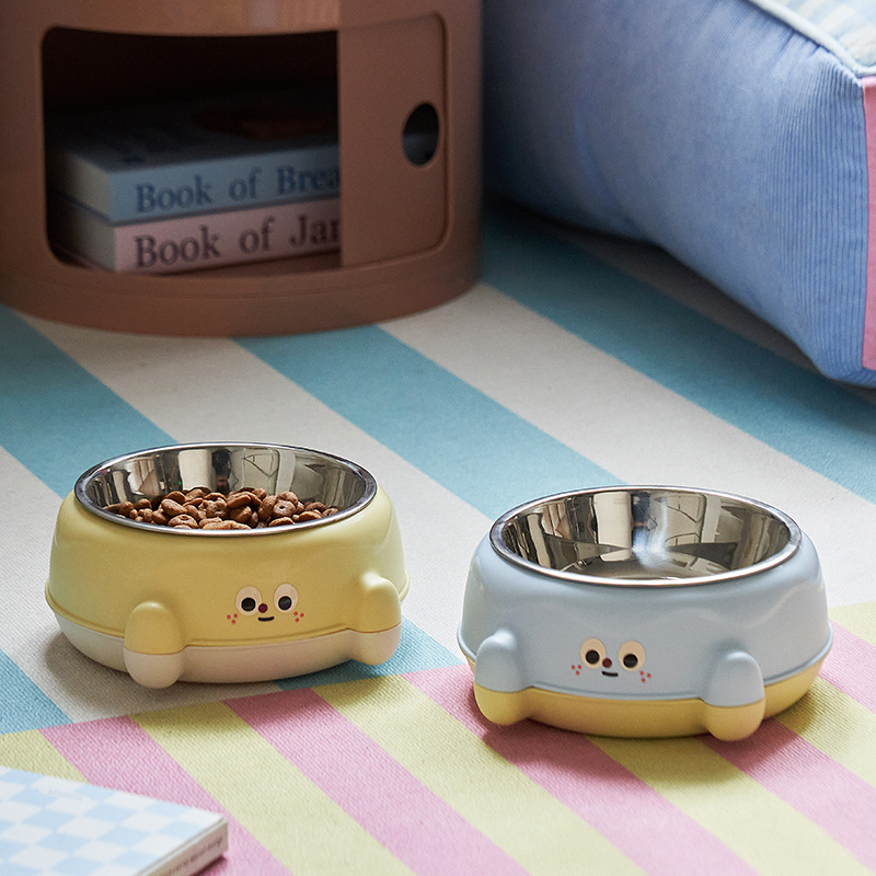 Tazón de mascotas personalizado para gatos de acero inoxidable Tazón de arroz de gran capacidad para perros Tazón de arroz antideslizante anti-derribado Tazón de gatos artículos de mascotas