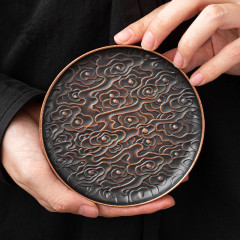 Alloy Xiangyun Coaster, Japanese-Style Pot Stand, Snack Plate, Cup Holder, Vintage Insulation Mat, Kung Fu Tea Set, Teaware Accessory