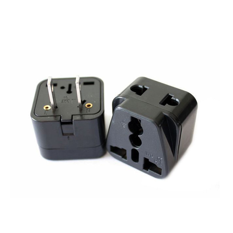 HDI-6 二扁脚转多用适配器 美标旅游转换充电插头 CE认证