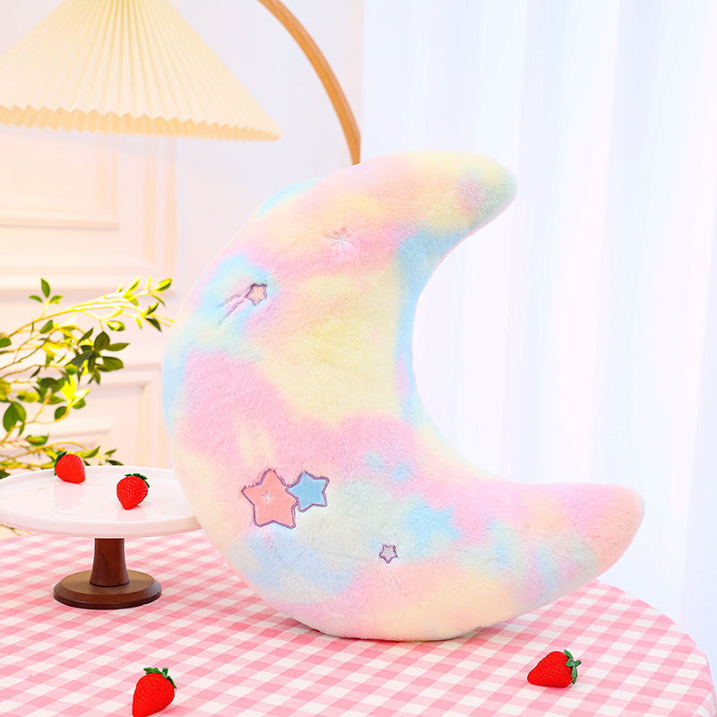 Nuevo lindo colorido estrella Luna de peluche almohada de juguete flor Bahía ventana cojín del sofá cojín al por mayor femenino