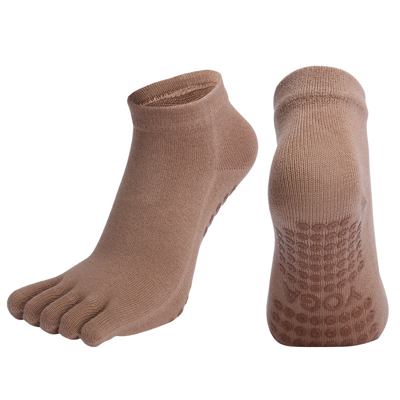 [Venta al por mayor de fábrica] calcetines de Yoga de cinco dedos calcetines de Baile todo incluido algodón peinado de cinco dedos Pilates Fitness calcetines deportivos