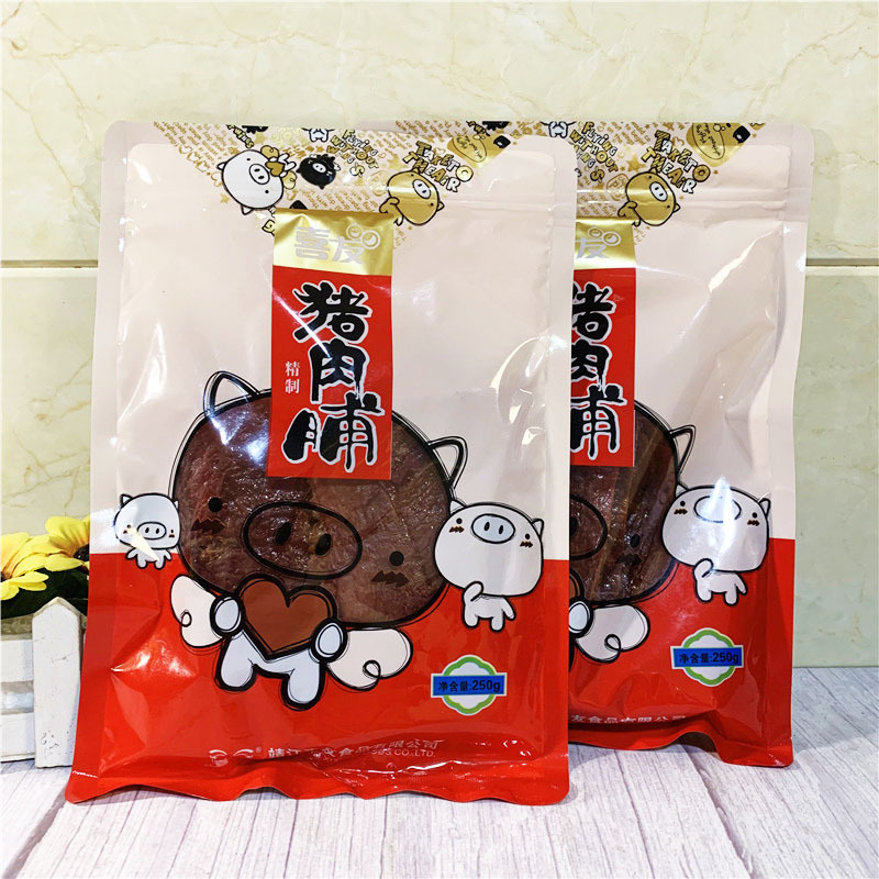 靖江豬肉脯喜友肉乾精製250g大付片自然片邊角肉脯肉類特產零食