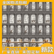 欧式抽象城市建筑壁纸个性动物猴子墙纸壁画客厅酒店名宿背景墙布