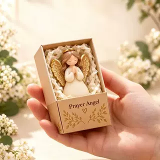 跨境新款Prayer Pocket Angel Figurine 祈祷口袋天使树脂工艺品