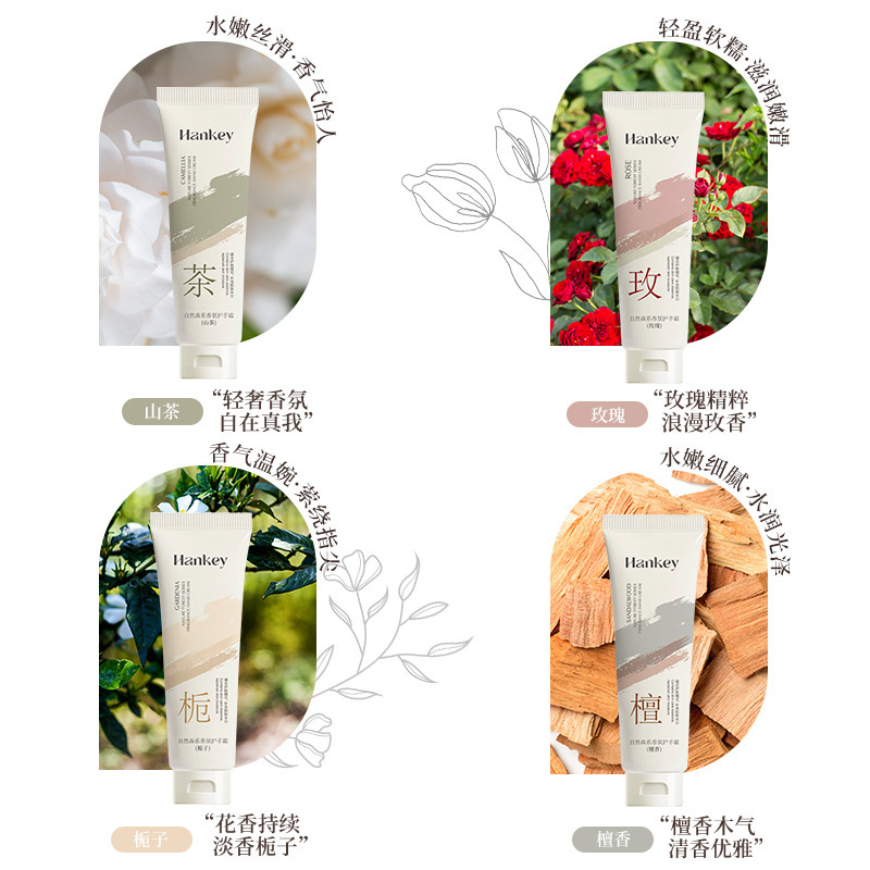 Korean Nature Forest Series Natural Fragrance Hand Cream Set of 4 - Moisturizing Hand Cream for Hydration and Dryness Prevention, Gift Bag