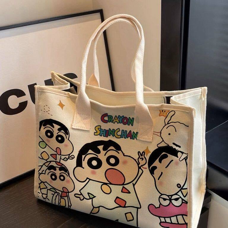 小新单肩包学生帆布包装书袋可爱百搭大容量通勤托特外出女书包