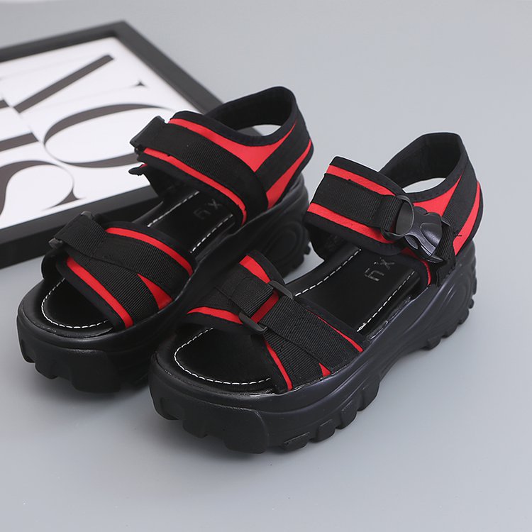 summer breathable sports sandals platform with velcro for students
