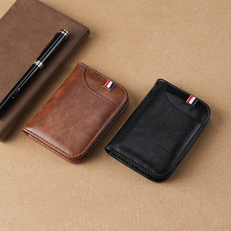 Transfronterizos de hombres portátiles multifunción tarjeta de gran capacidad tarjeta delgada bolsa de tarjetas multifunción fabricante de tarjetas en stock