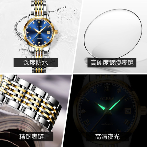 New Oris brand watch live broadcast fully automatic mechanical watch women's simple waterproof women's watch women's watch