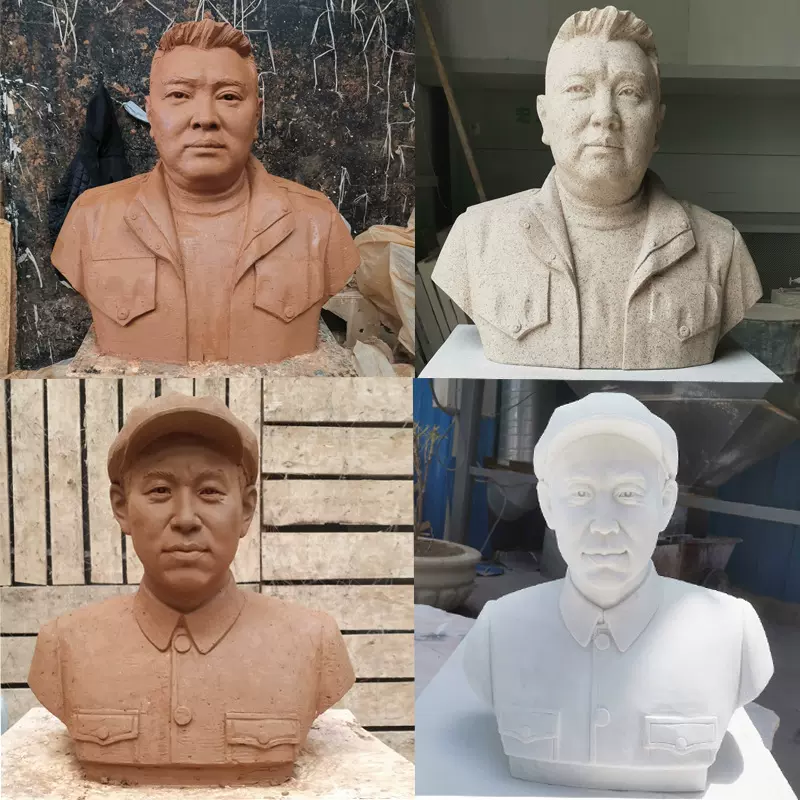 汉白玉石雕头像 真人肖像雕塑 校园近代名人头像半身像胸像定制