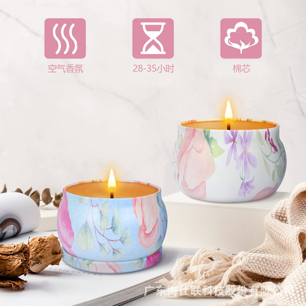 Cross-border handmade DIY dried flower soy wax scented candle home bedroom decoration aroma