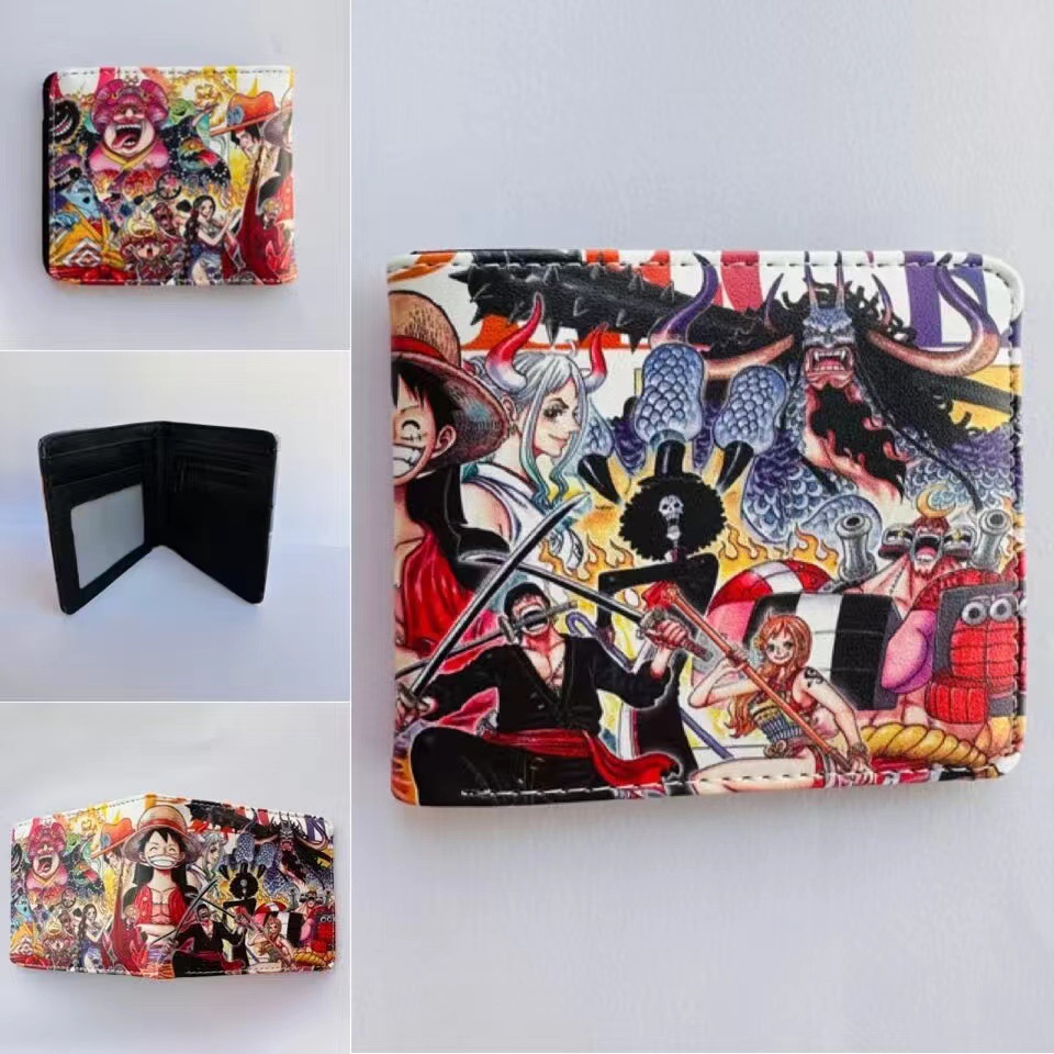 One Piece One Piece Cartera de dibujos animados japoneses Luffy Choba Solon plegable estudiantes PU cartera de cuero corta