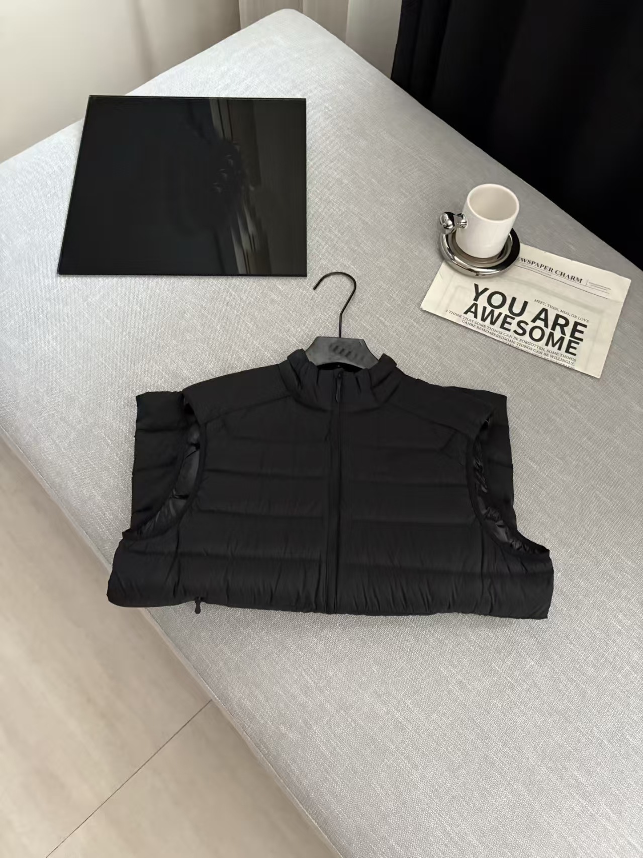 Bird 's Home Selection New Cerium Velvet Chaleco invierno caliente a prueba de viento impermeable logotipo de ocio ultra alto volumen