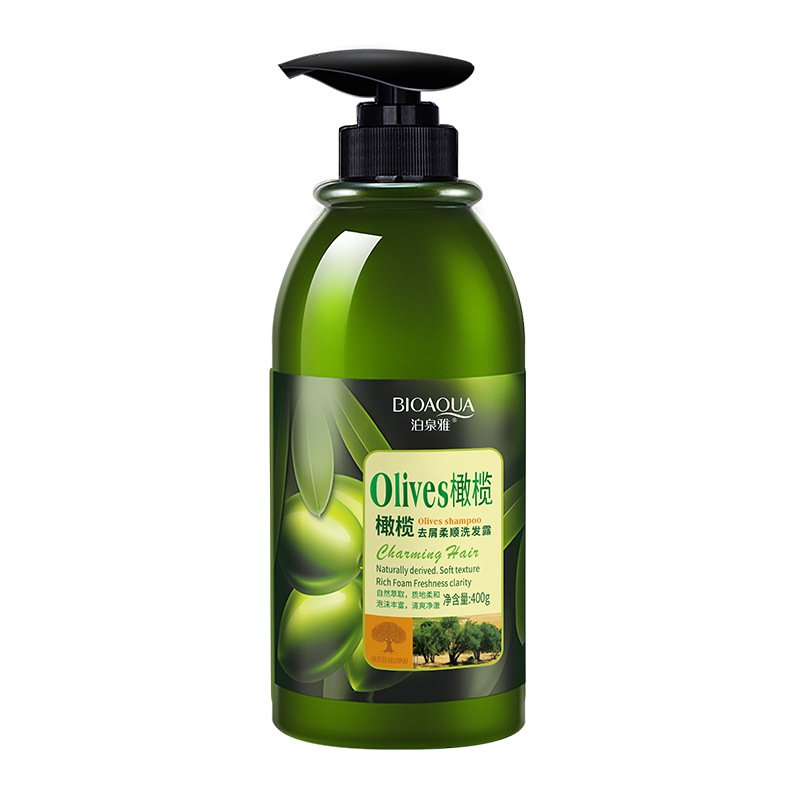 Boquanya Oliva Champú Acondicionador de pelo de limpieza profunda hidratante suave de oliva Lavado y cuidado traje Gel de Ducha